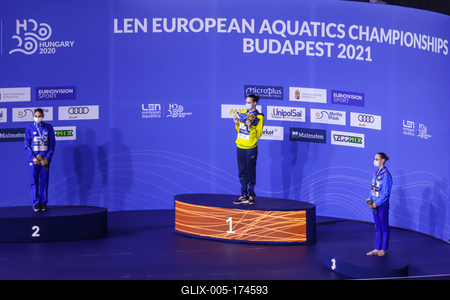 ARTISTIC SWIMMING-EURO-2020-2021Solo Free Artistic Swimming Final.-stock-foto