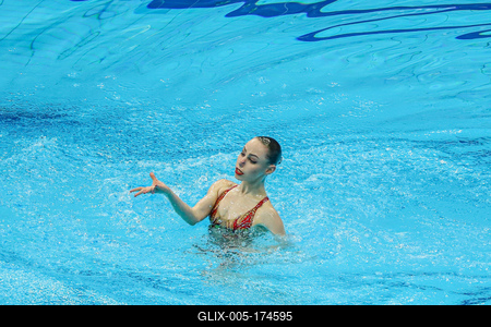 ARTISTIC SWIMMING-EURO-2020-2021Solo Technical Final Swimming Final.-stock-foto