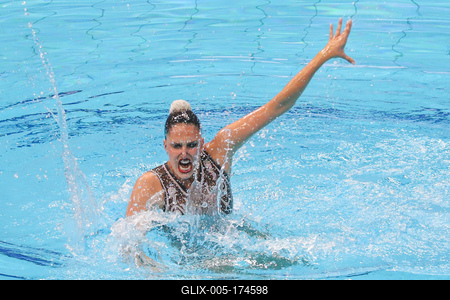 ARTISTIC SWIMMING-EURO-2020-2021Solo Technical Final Swimming Final.-stock-foto