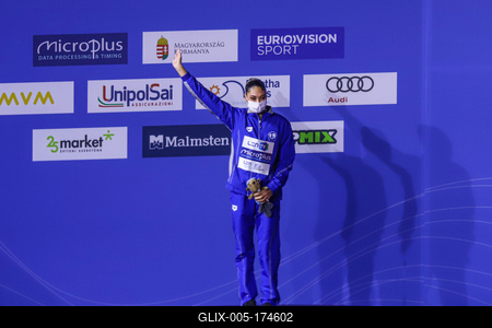 ARTISTIC SWIMMING-EURO-2020-2021Solo Free Artistic Swimming Final.-stock-foto