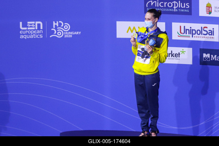 ARTISTIC SWIMMING-EURO-2020-2021Solo Free Artistic Swimming Final.-stock-foto