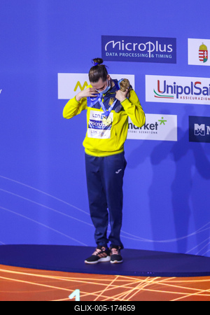 ARTISTIC SWIMMING-EURO-2020-2021Solo Free Artistic Swimming Final.-stock-foto