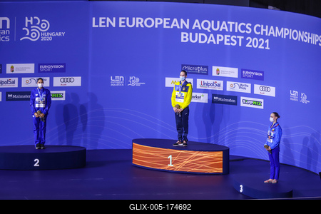 ARTISTIC SWIMMING-EURO-2020-2021Solo Free Artistic Swimming Final.-stock-foto