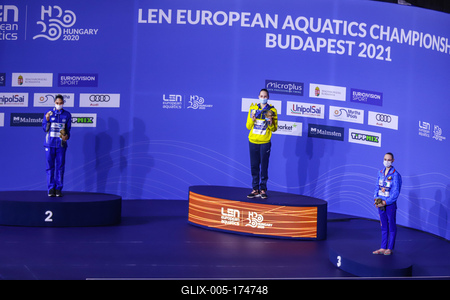 ARTISTIC SWIMMING-EURO-2020-2021Solo Free Artistic Swimming Final.-stock-foto