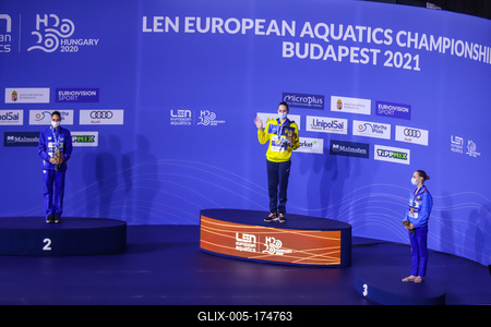 ARTISTIC SWIMMING-EURO-2020-2021Solo Free Artistic Swimming Final.-stock-foto