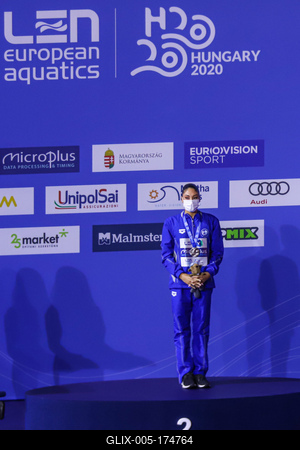 ARTISTIC SWIMMING-EURO-2020-2021Solo Free Artistic Swimming Final.-stock-foto