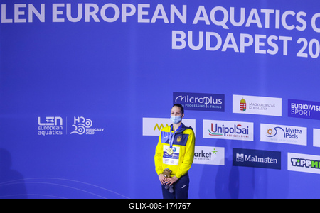 ARTISTIC SWIMMING-EURO-2020-2021Solo Free Artistic Swimming Final.-stock-foto