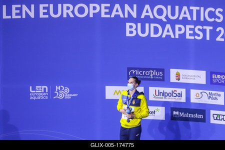 ARTISTIC SWIMMING-EURO-2020-2021Solo Free Artistic Swimming Final.-stock-foto