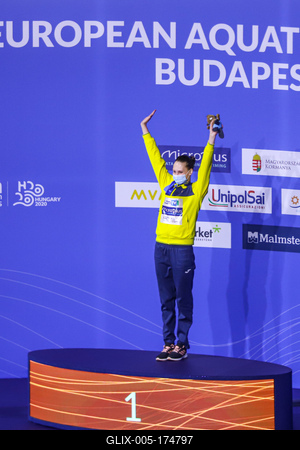 ARTISTIC SWIMMING-EURO-2020-2021Solo Free Artistic Swimming Final.-stock-foto