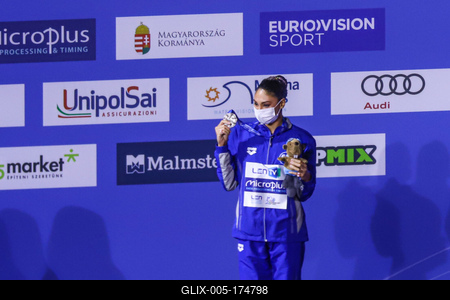 ARTISTIC SWIMMING-EURO-2020-2021Solo Free Artistic Swimming Final.-stock-foto