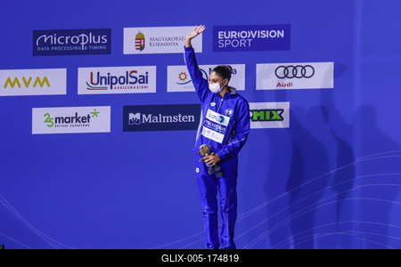ARTISTIC SWIMMING-EURO-2020-2021Solo Free Artistic Swimming Final.-stock-foto