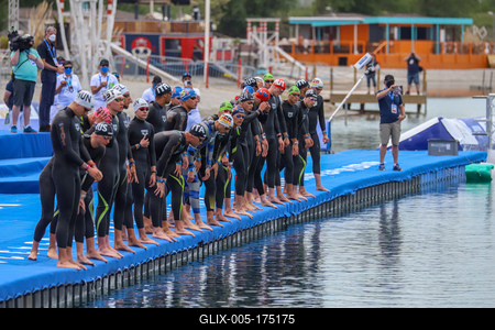 LEN European Aquatics Championships / SWIM-OPEN WATER-MEN-5KM-stock-foto