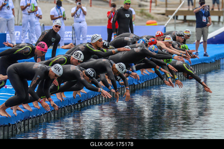 LEN European Aquatics Championships / SWIM-OPEN WATER-MEN-5KM-stock-foto
