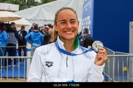 LEN European Aquatics Championships  Women's 10km Open Water Swimming-stock-foto