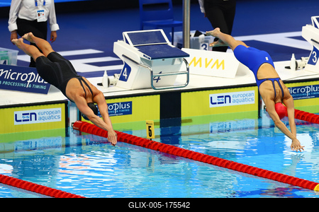 LEN European Water Championships - women's 200-meter butterfly-stock-foto