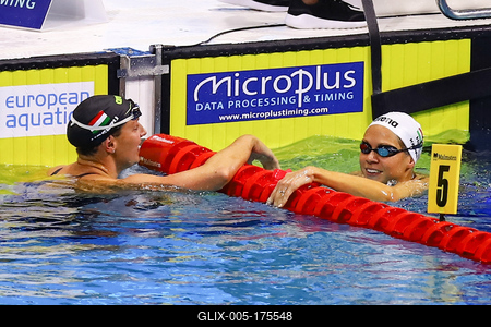 LEN European Water Championships - women's 200-meter butterfly-stock-foto