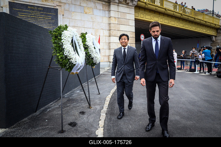 Danube shipwreck - The monument to the victims of the Mermaid was inaugurated-stock-foto