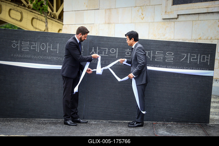 Danube shipwreck - The monument to the victims of the Mermaid was inaugurated-stock-foto