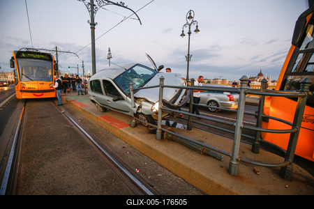 Baleset a Margit hídon-stock-foto