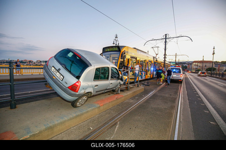 Baleset a Margit hídon-stock-foto