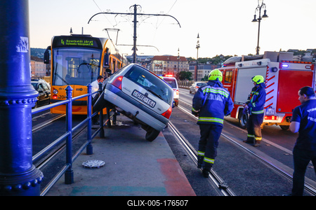 Baleset a Margit hídon-stock-foto