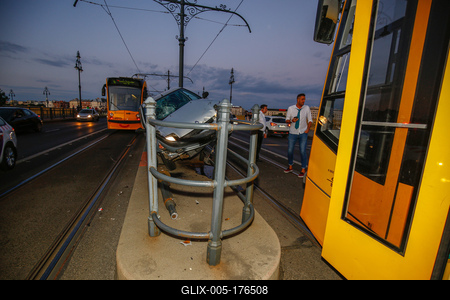 Baleset a Margit hídon-stock-foto