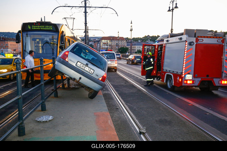 Baleset a Margit hídon-stock-foto