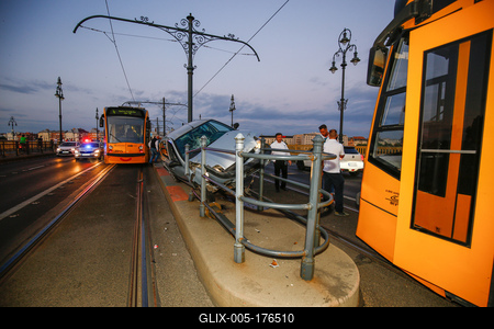 Baleset a Margit hídon-stock-foto