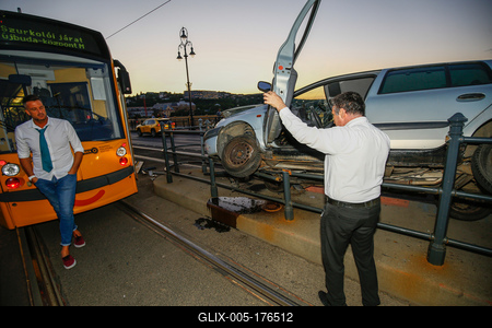 Baleset a Margit hídon-stock-foto