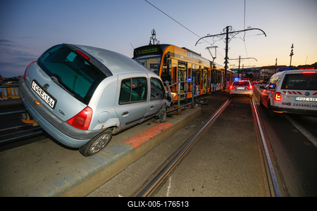 Baleset a Margit hídon-stock-foto