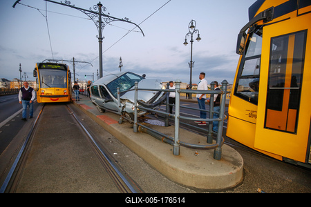 Baleset a Margit hídon-stock-foto