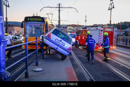 Baleset a Margit hídon-stock-foto