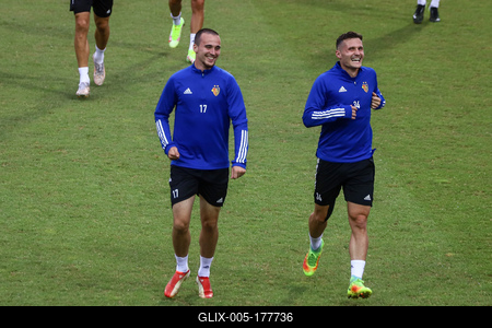 Football Conference League - FC Basel training before the match against Újpest FC-stock-foto