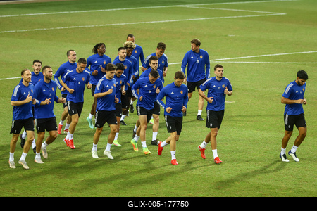Football Conference League - FC Basel training before the match against Újpest FC-stock-foto