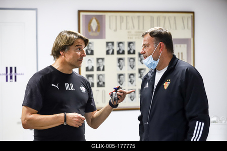 Football Conference League - Press conference before the match against Újpest FC- FC Basel-stock-foto