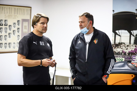 Football Conference League - Press conference before the match against Újpest FC- FC Basel-stock-foto