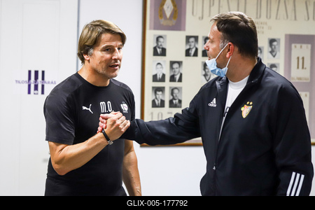 Football Conference League - Press conference before the match against Újpest FC- FC Basel-stock-foto