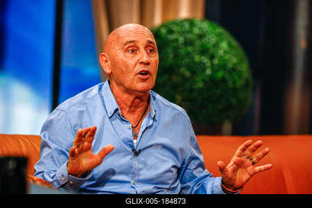 Frizbi late nigth Talk Show-stock-foto