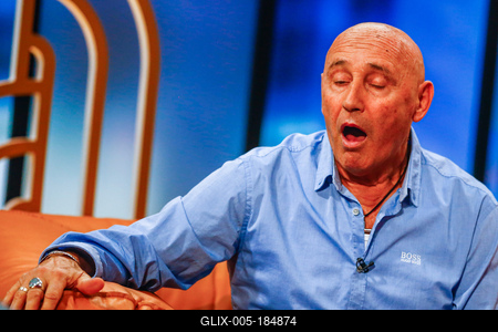 Frizbi late nigth Talk Show-stock-foto