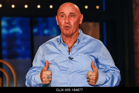 Frizbi late nigth Talk Show-stock-foto