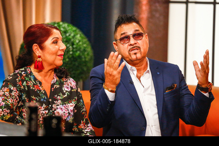 Frizbi late nigth Talk Show-stock-foto