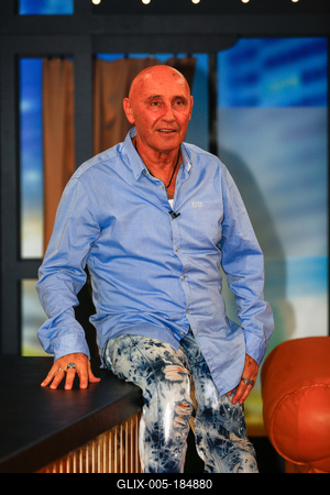 Frizbi late nigth Talk Show-stock-foto