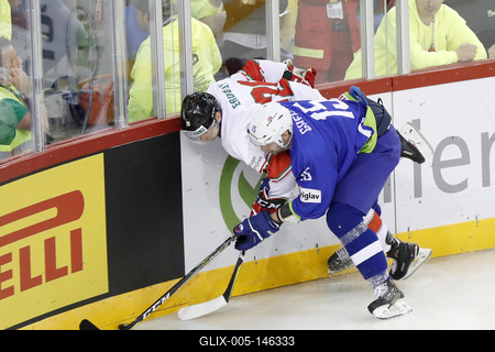 2018 IIHF Ice Hockey World Championship Division I Group A - Day Four-stock-foto