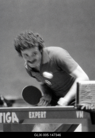 Gergely Gábor Asztalitenisz Európa Bajnokság 1982 Budapest-stock-foto