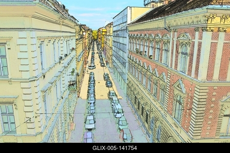 Street (illustration)-stock-foto