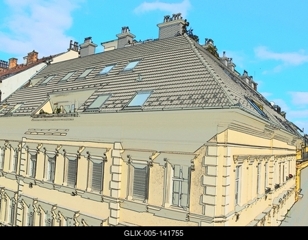 House from the left (illustration)-stock-foto