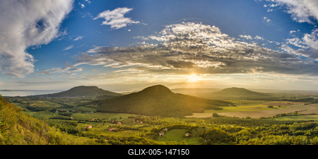 Balaton-felvidéki tájkép-stock-foto