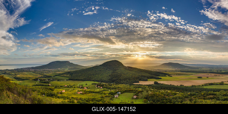 Balaton-felvidéki tájkép-stock-foto