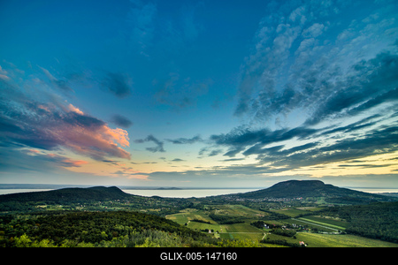 Balaton-felvidéki tájkép-stock-foto