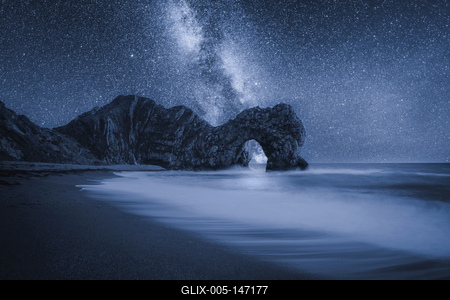 Éjjel a Durdle Door-stock-foto